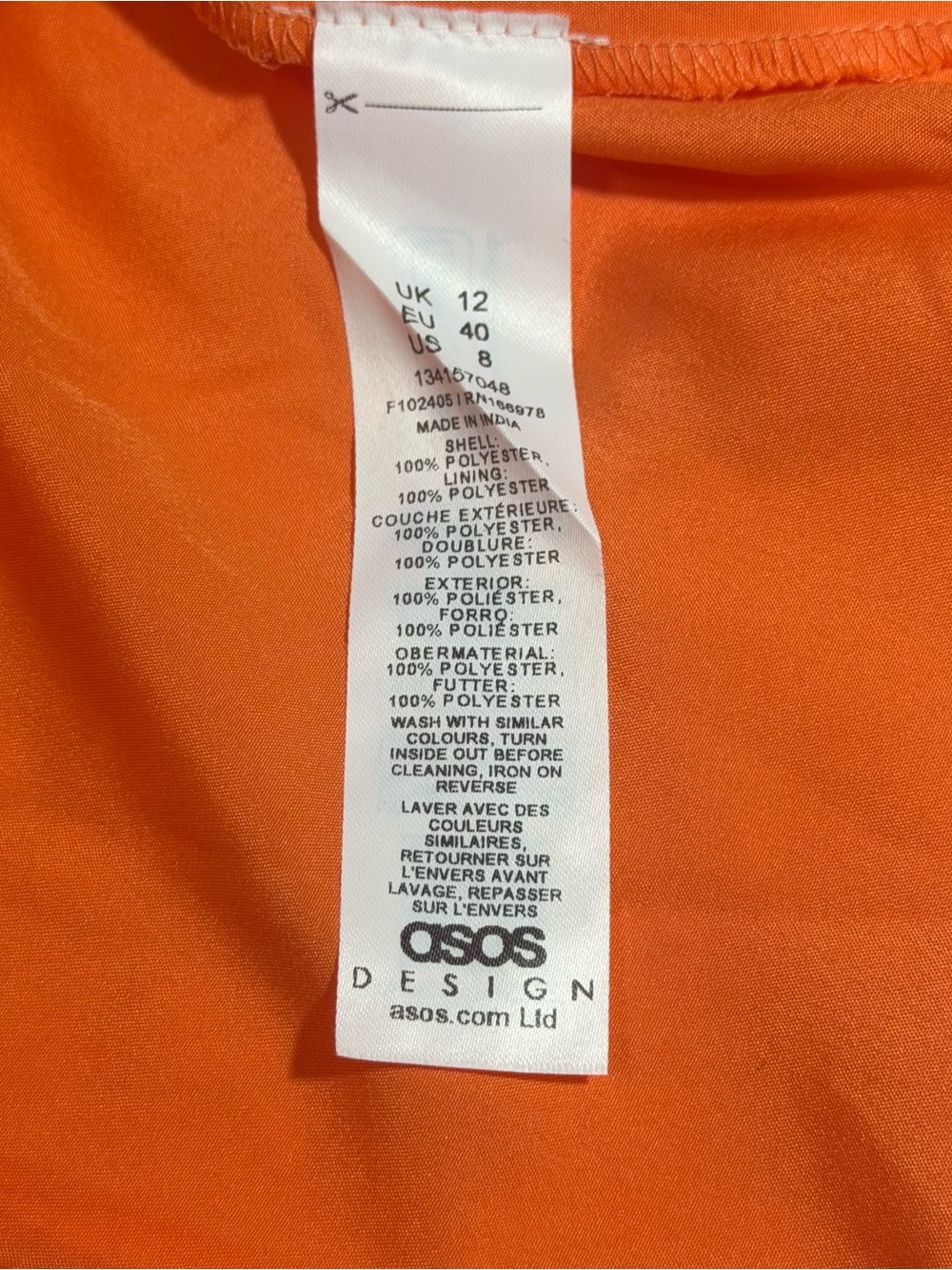ASOS Orange Ruffle Halter Mini Dress - Picture 3 of 5